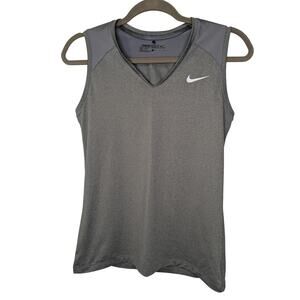 NIKE Women's Size Small Nike Golf Dri-Fit Tank Top Gray with White Swoosh $30